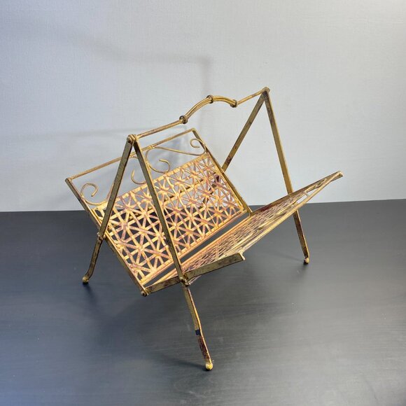 Large Brass Folding Book Stand Art Easel, Adjustable Book Display Stand, Ornate - Picture 2 of 10